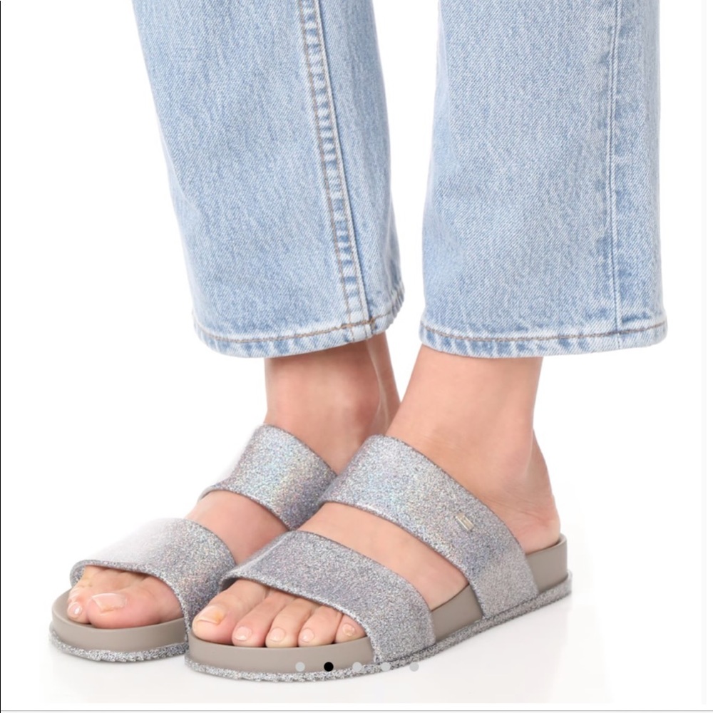 Melissa Cosmic Two Band Slides silver glit…